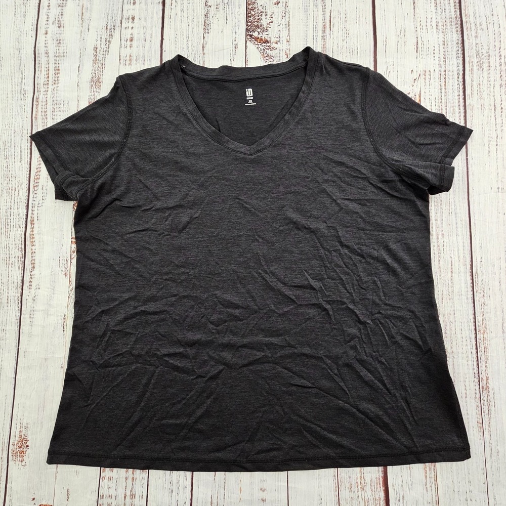 Ideology Black Short Sleeve Performance‎ V-Neck T-Shirt Women's XL